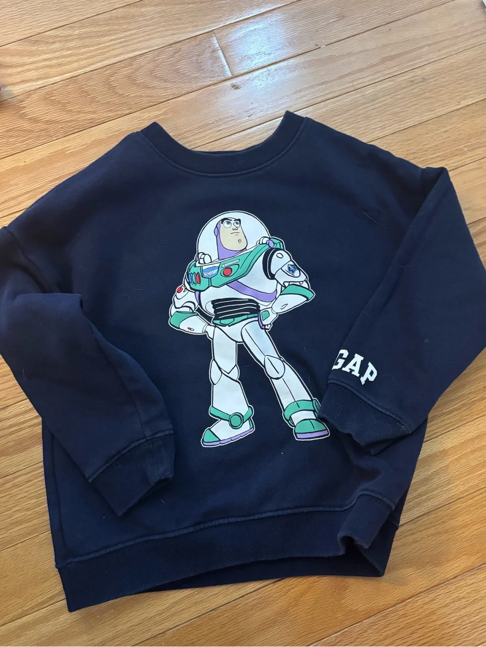 GAP Navy Kids Buzz Lightyear Crewneck Sweatshirt